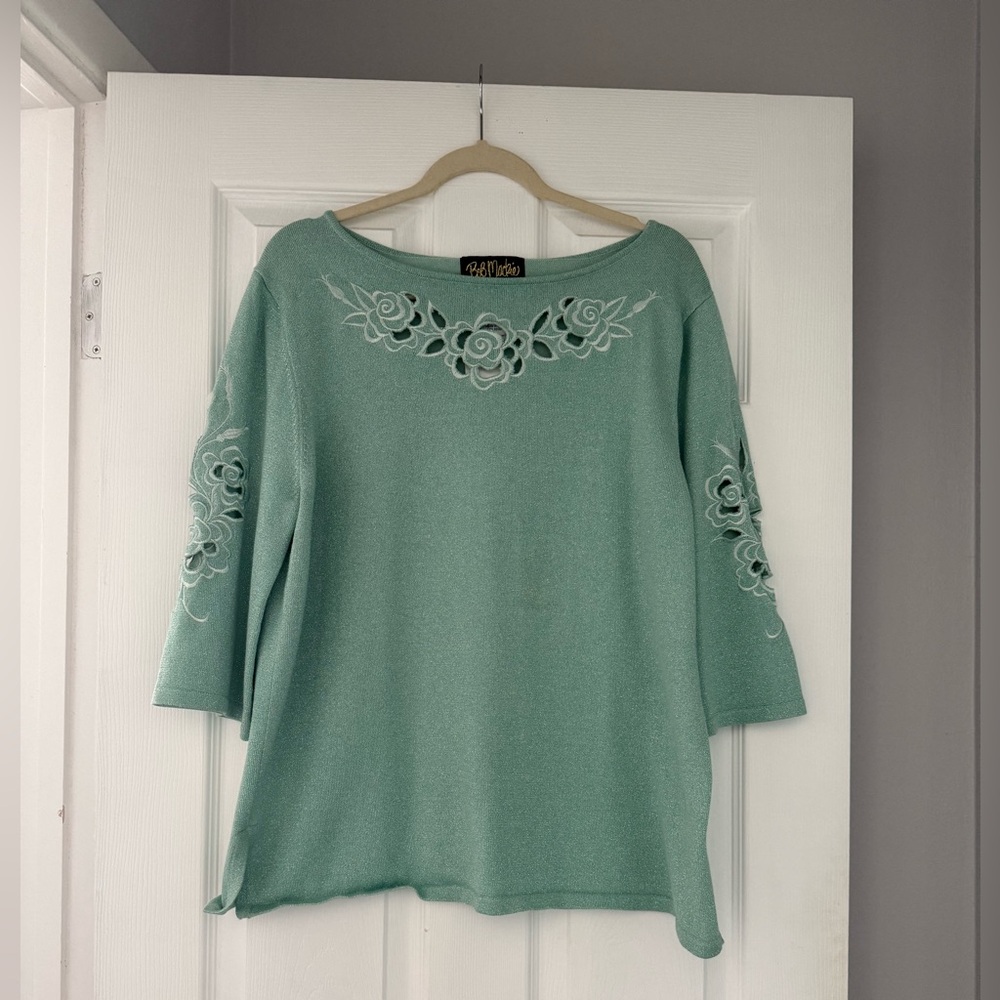 Bob Mackie wearable art tunic sweater. Size 1x